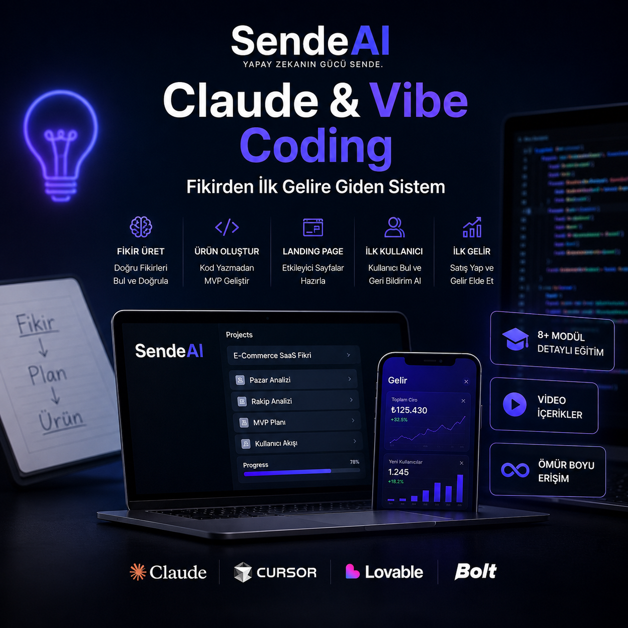 Claude & Vibe Coding: Fikirden İlk Gelire Giden Sistem